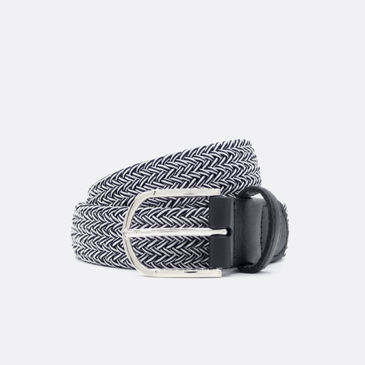 Basis white and navy men's belt from Beltology