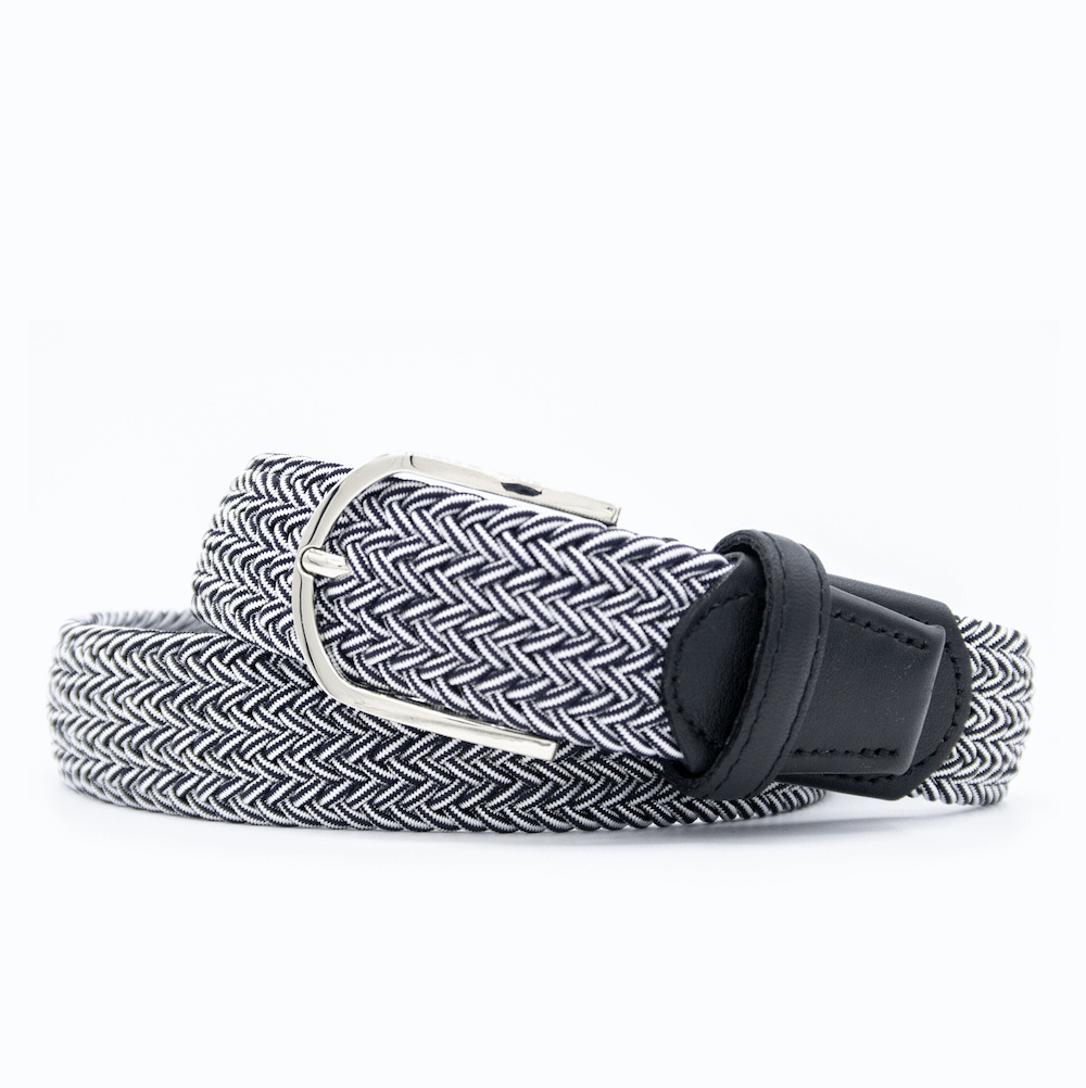Basis white and navy men's belt from Beltology
