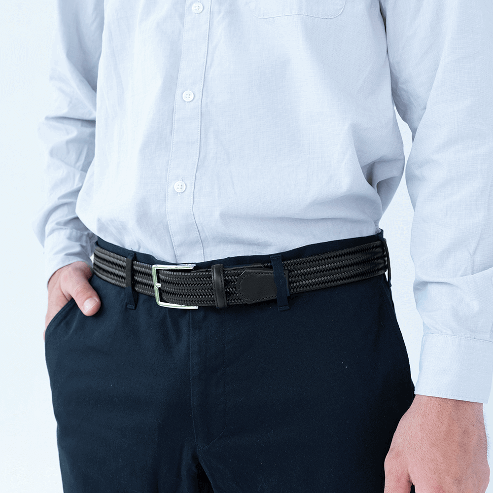 Litmus Black Leather Men's Belt