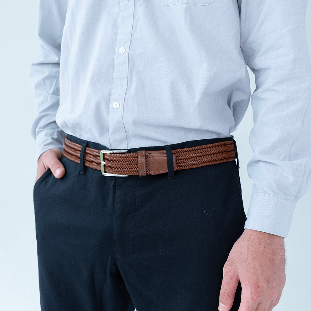 Litmus Brown Leather Men's Belt