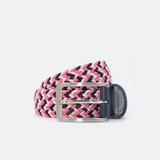 Pink and navy multicolored mens stretch belt from Beltology