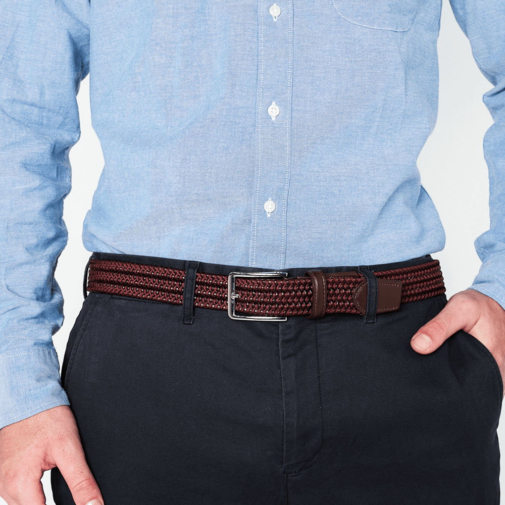 Crimson Dark Brown/Burgundy Men's Belt