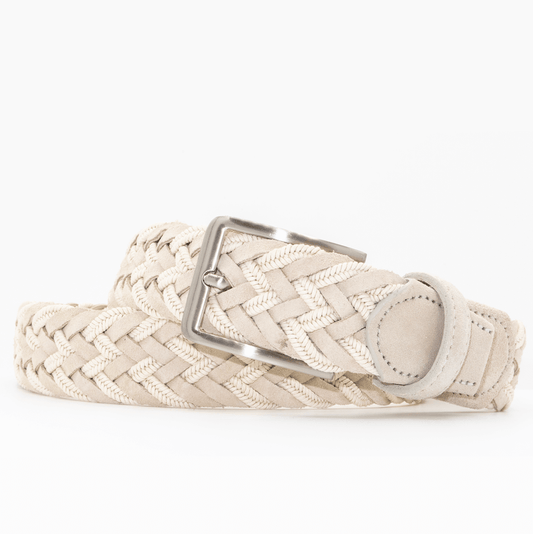 Newton cream and suede men's belt from Beltology