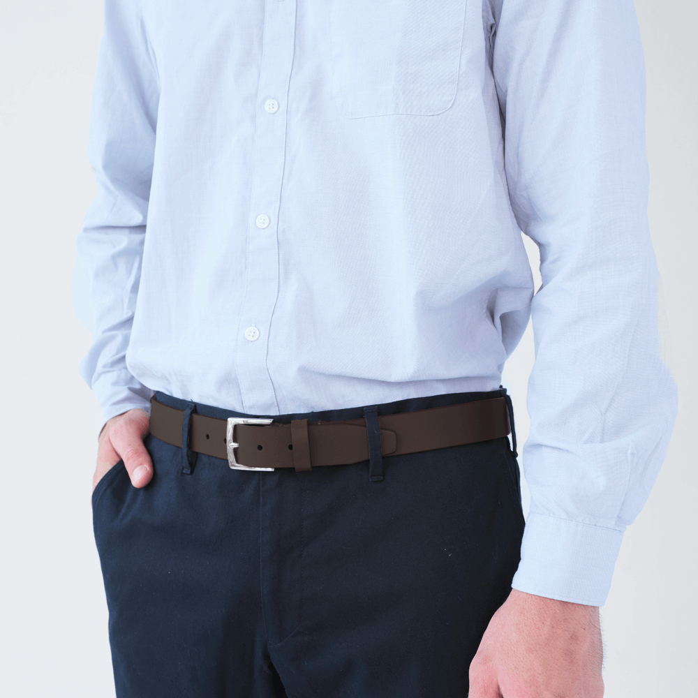 Nexus Dark Brown Leather Men's Belt