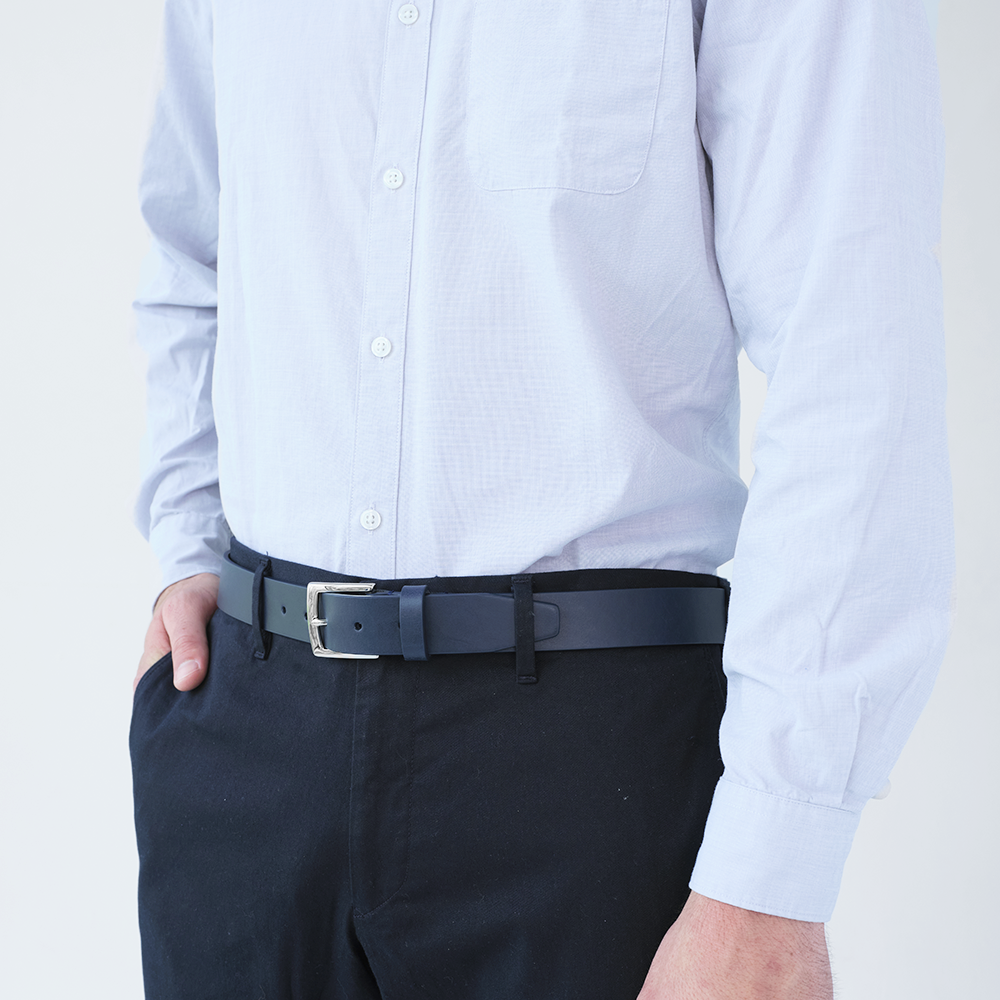 Nexus Navy Leather Men's Belt