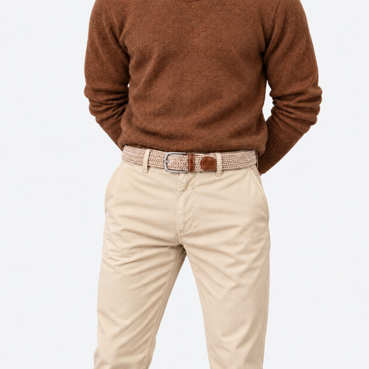 Basis Beige/White Men's Belt
