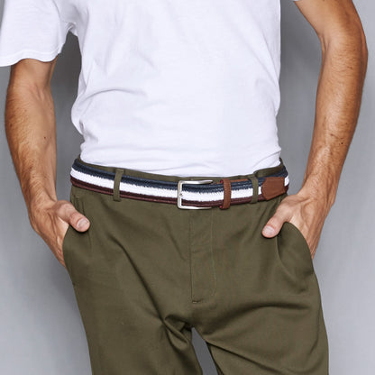 Arrow Navy/White/Burgundy Men's Belt