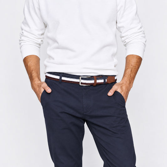 Arrow Navy/White/Burgundy Men's Belt
