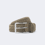 Khaki Newton men’s suede belt with textured construction and buckle