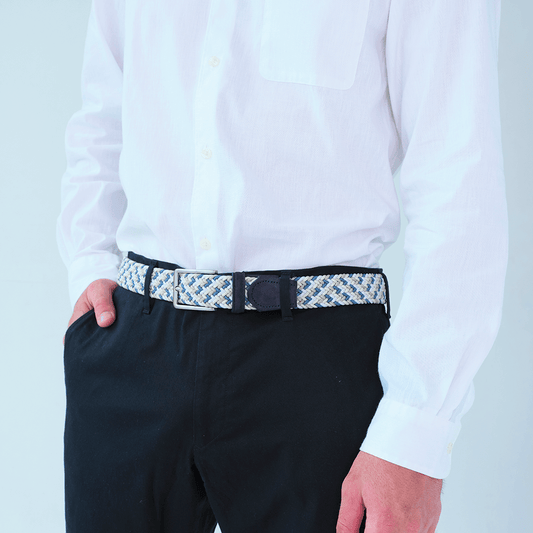 Chaos Cream/White/Blue Men's Belt