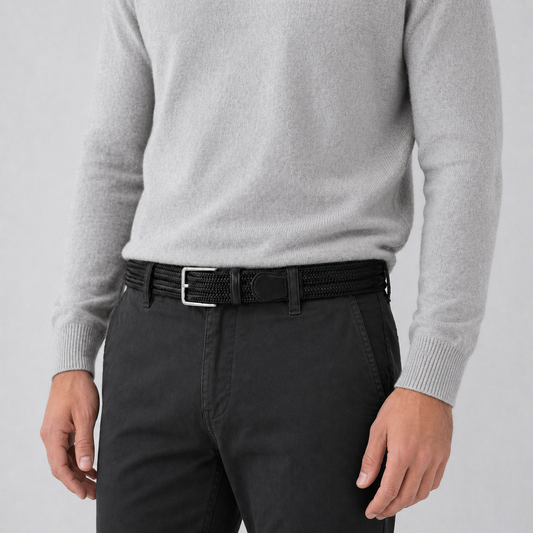 Litmus Black Leather Men's Belt