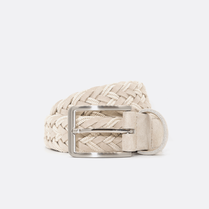 Newton cream and suede men's belt from Beltology