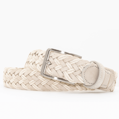 Newton cream and suede men's belt from Beltology